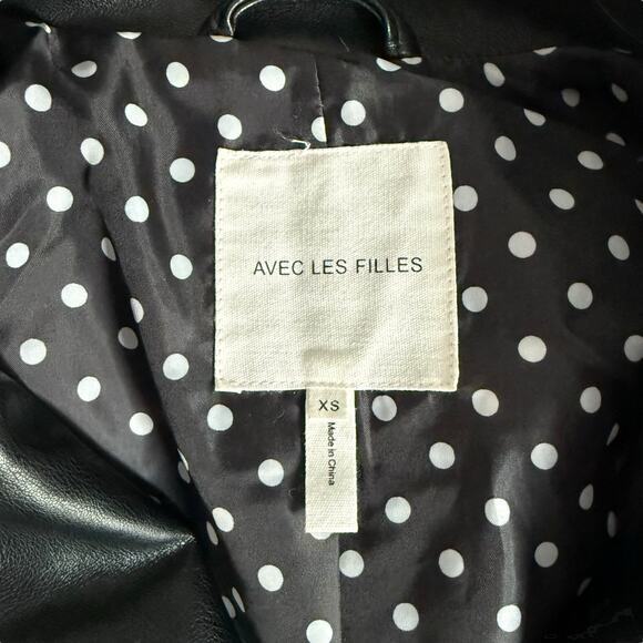 Anthropologie Avec Les Filles Faux Leather Jacket Black Size XS - Picture 7 of 13